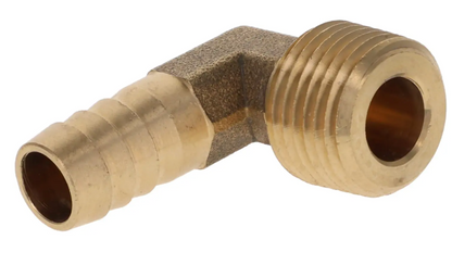 Brass 3/8" Hose Barb x 1/8" Male NPT 90° Elbow for Filler Neck Applications